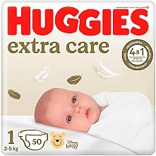 Парфумерія, косметика  Підгузки Huggies Extra Care 1 (2-5 кг), 50 шт - Huggies