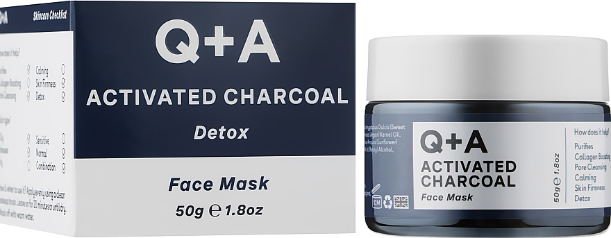 Маска для лица "Детокс" - Q+A Activated Charcoal Face Mask — фото N2
