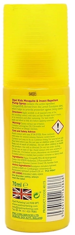 Спрей проти комарів, для дітей - Xpel Kids Mosquito & Insect Repellent Pump Spray — фото N2