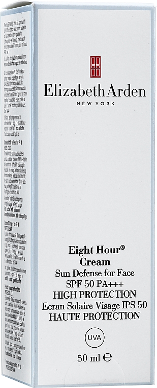 Крем для засмаги обличчя- Elizabeth Arden Eight Hour Cream Sun Defense for Face SPF 50 Sunscreen High Protection PA+++ — фото N2