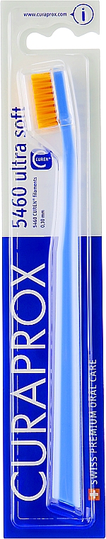 Зубная щетка CS 5460 "Ultra Soft", D 0,10 мм, светло-голубая, оранжевая щетина - Curaprox — фото N2