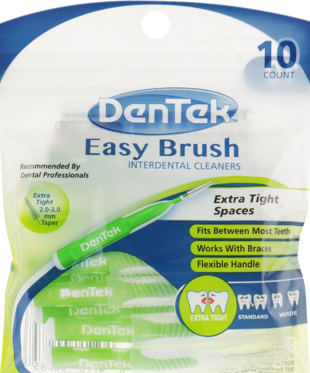 Щётки для узких межзубных промежутков, салатовые - DenTek Easy Brush Cleaners Tight Spaces