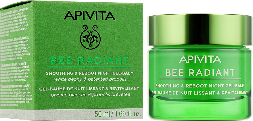 Ночной разглаживающий гель-бальзам-детокс - Apivita Bee Radiant Smoothing & Reboot Night Gel-Balm — фото N2