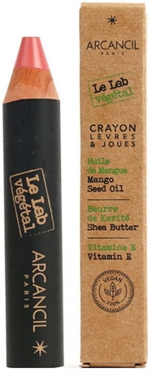 Рум'яна-олівець для губ та щік - Arcancil Paris Crayon Levres & Joues Le Lab Vegetal — фото N1