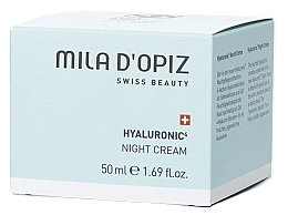 Ночной крем для лица с гиалуроновой кислотой - Mila D’Opiz Hyaluronic 4 Night Cream — фото N2