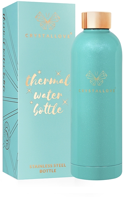 Термобутылка для воды, 500 мл - Crystallove Thermo Water Bottle Amazonite — фото N1