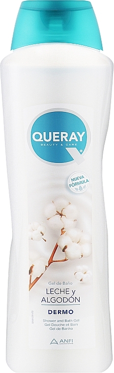 Гель для душу "Молоко та бавовна" - Queray Dermo Shower Gel — фото N2