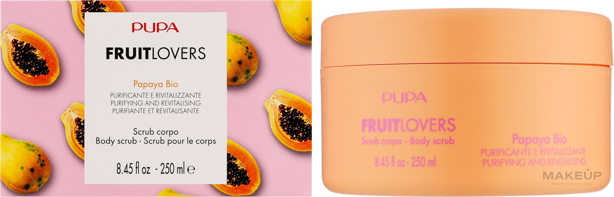 Скраб для тіла "Папая" - Pupa Fruit Lovers Papaya Bio Body Scrub — фото 250ml