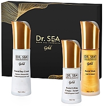 Набір - Dr.Sea Gift Gold Box Skin Lifting & Recovery (d/cr/50ml + mask/50ml + ser/30ml) — фото N1