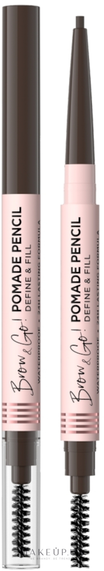 Помада-карандаш для бровей - Eveline Cosmetics Brow & Go Pomade Pencil  — фото Dark Brown