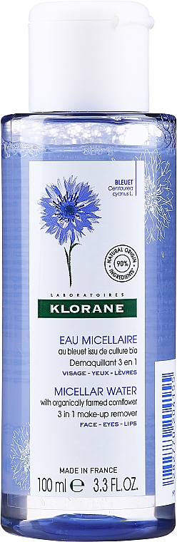 Мицеллярная вода с экстрактом василька 3 в 1 - Klorane Micellar Water With Cornflower Extract 3 in 1 — фото N1