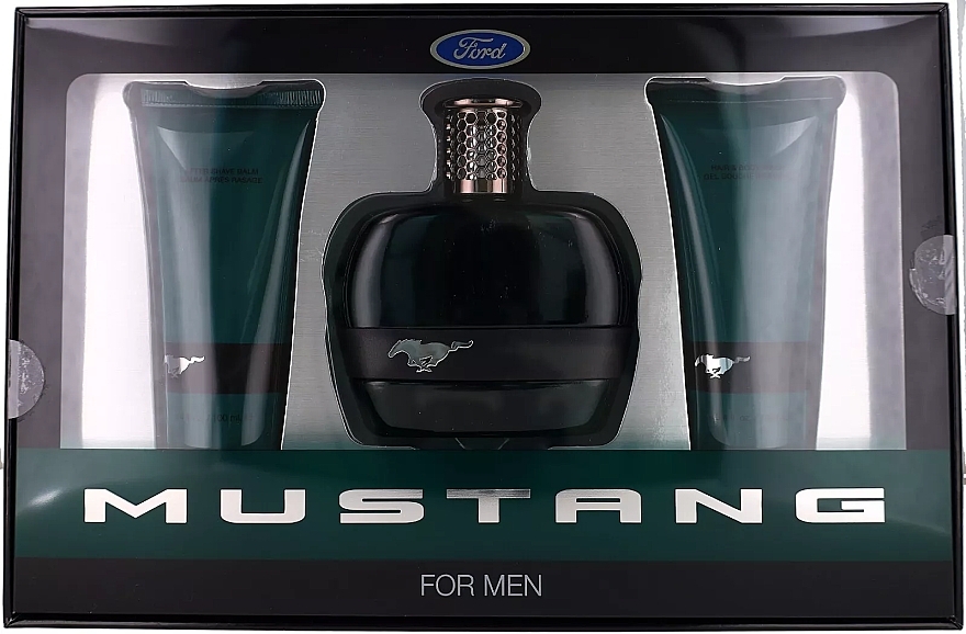 Ford Mustang Green - Набор (edt/100ml + ash/balm/100ml + sh/gel/100ml) — фото N1