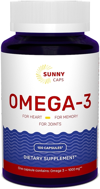 Дієтична добавка "Омега-3, Риб'ячий жир", 1000 мг - Sunny Caps Omega-3 Activ Powerfull — фото N1