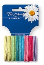Резинки для волос тонкие 22173, 24 шт, микс цветов - Top Choice — фото N1