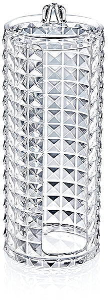 Цилиндр большой под ватные диски "Diamond" 6x17 см, прозрачный, пластик - BoxUp
