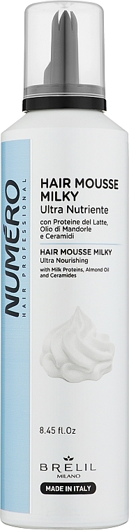 Мусс для волос, питательный - Brelil Numero Hair Mousse Milky