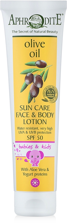 Дитячий сонцезахисний засіб для обличчя і тіла SPF 50 - Aphrodite Face Body Lotion — фото N1