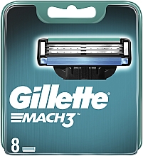 Сменные кассеты для бритья с успокаивающей смазочной лентой, 8 шт. - Gillette Mach3 — фото N2