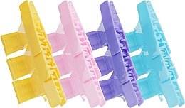 Заколки-крабы пластиковые разноцветные, 12 штук - Comair — фото N1