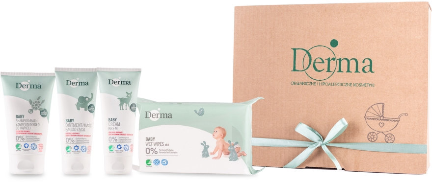Набір - Derma Eco Baby (cr/100ml + cr/100ml + shm/150ml + wipe/64) — фото N1