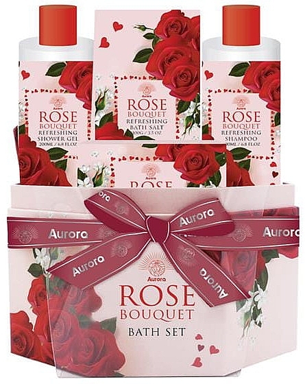 Набір "Букет троянд" - Aurora Rose Bouquet Set (sh/gel/200ml + shampoo/200ml + soap/100g + bath/salt/100g) — фото N1