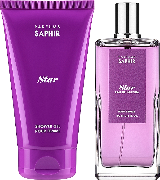 Saphir Parfums Star - Набор (edp/100ml + sh/gel/150ml) — фото N2
