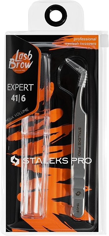 Пинцет профессиональный для ресниц - Staleks Pro Expert 41 Type 6 — фото N4
