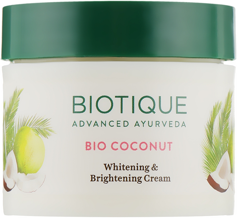 Відбілювальний живильний крем для обличчя - Biotique Coconut Whitening & Brightening Cream — фото N2