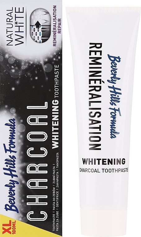 Відбілювальна зубна паста з вугіллям - Beverly Hills Formula Natural White Charcoal Whitening Toothpaste — фото N2