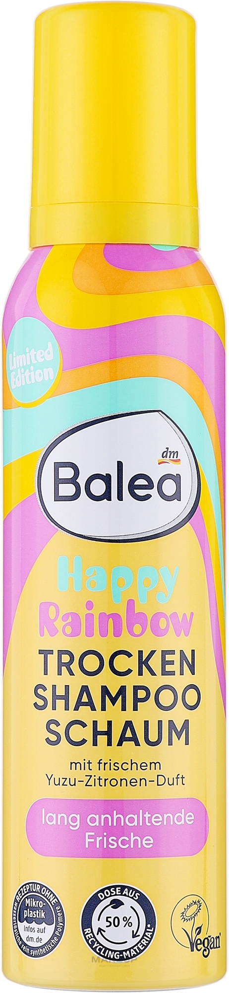 Сухий шампунь-пінка для волосся "Щаслива веселка" - Balea Trockenshampoo Happy Rainbow — фото 150ml
