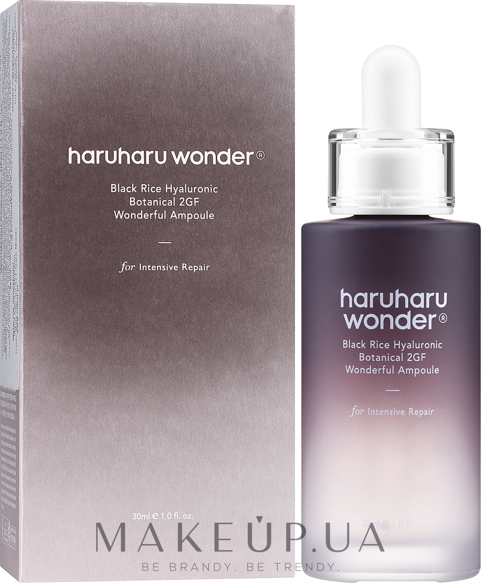 Антивозрастная ампула для лица - Haruharu Wonder Black Rice Hyaluronic Botanical 2GF Wonderful Ampoule — фото 30ml
