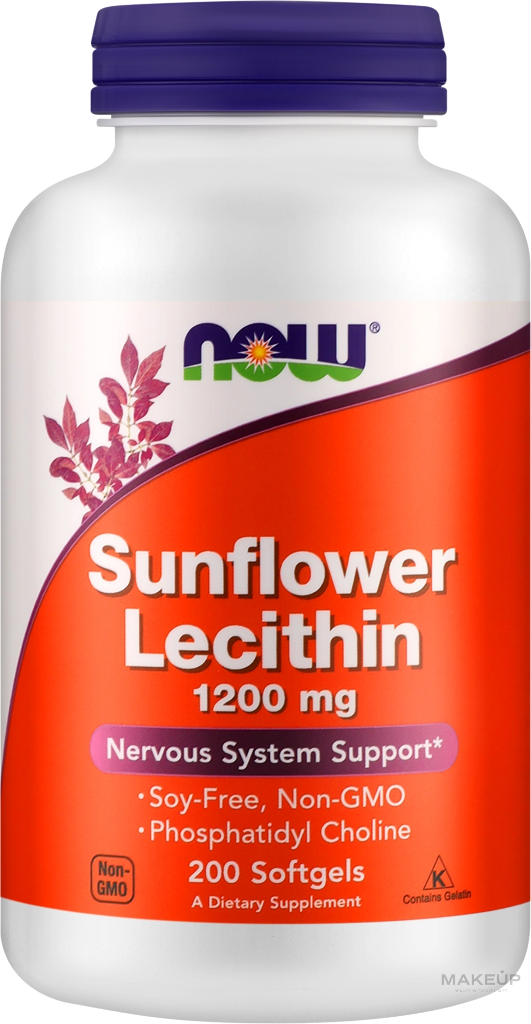 Лецитин подсолнечный 1200мг в желатиновых капсулах - Now Foods Sunflower Lecithin 1200mg Softgels — фото 200шт