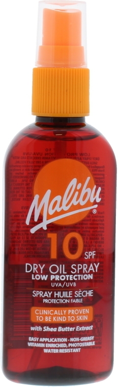 Сухое масло для загара - Malibu Dry Oil Spray Low Protection Very Water Resistant SPF 10 — фото N1