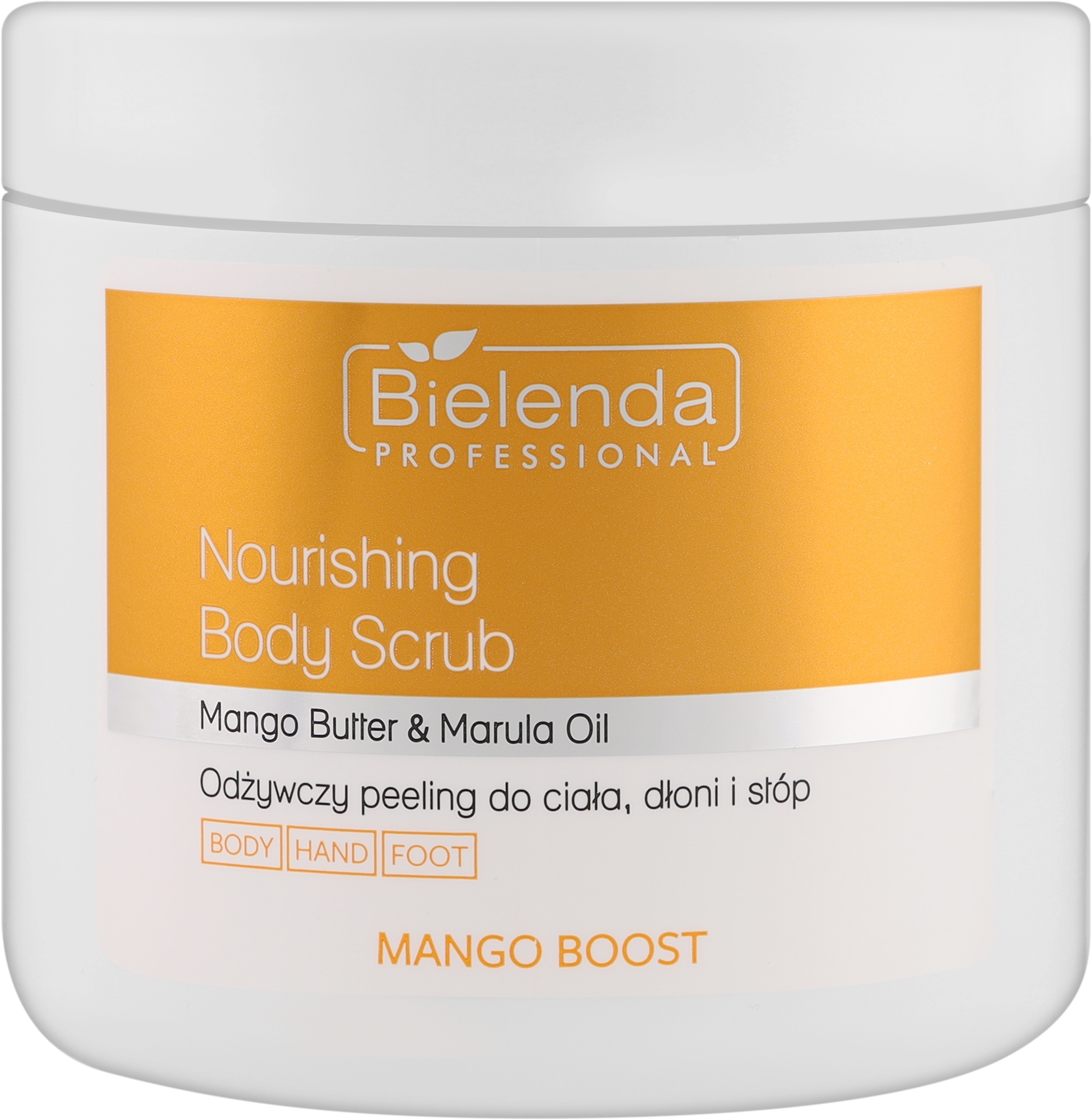 Питательный пилинг для тела, рук и ног - Bielenda Professional Mango Boost Nourishing Body Scrub — фото 550g