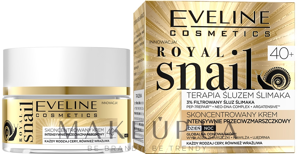 Крем-концентрат против морщин с муцином улиток - Eveline Cosmetics Royal Snail 40+ — фото 50ml