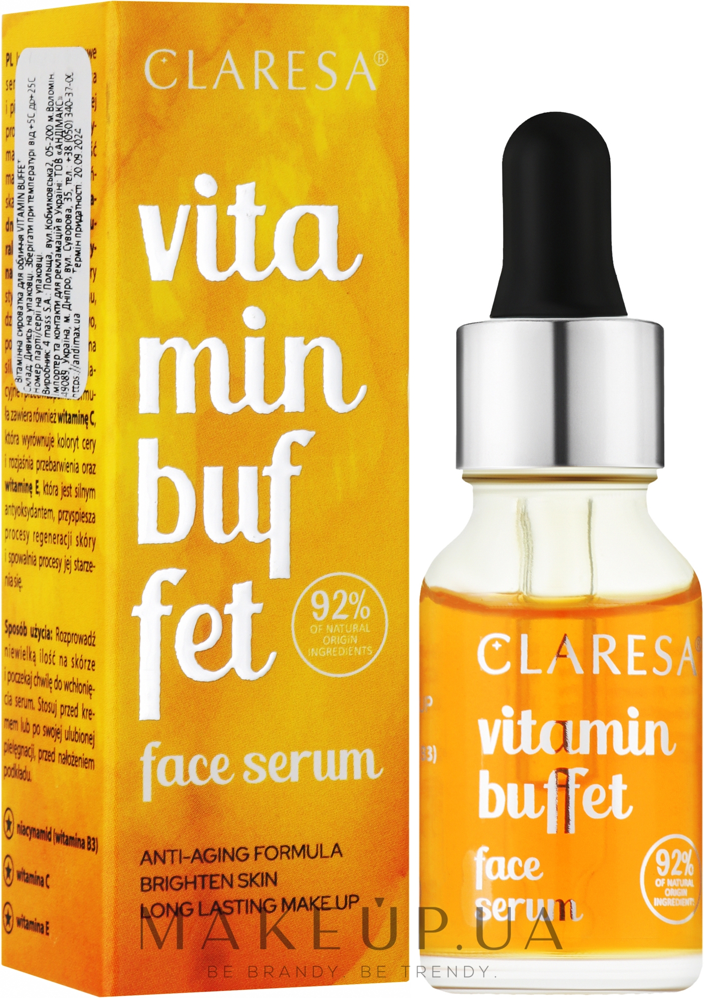 Вітамінна сироватка для обличчя - Claresa Vitamin Buffet Serum For Faces — фото 16g