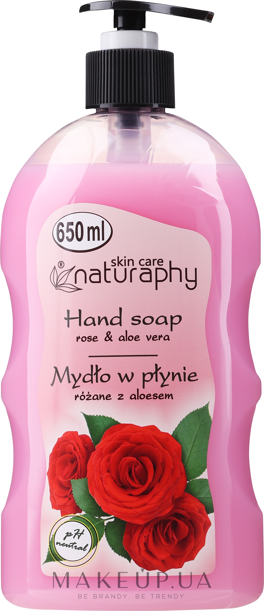 Рідке мило для рук "Троянда і алое вера" - Bluxcosmetics Naturaphy Rose & Aloe Vera Hand Soap — фото 650ml