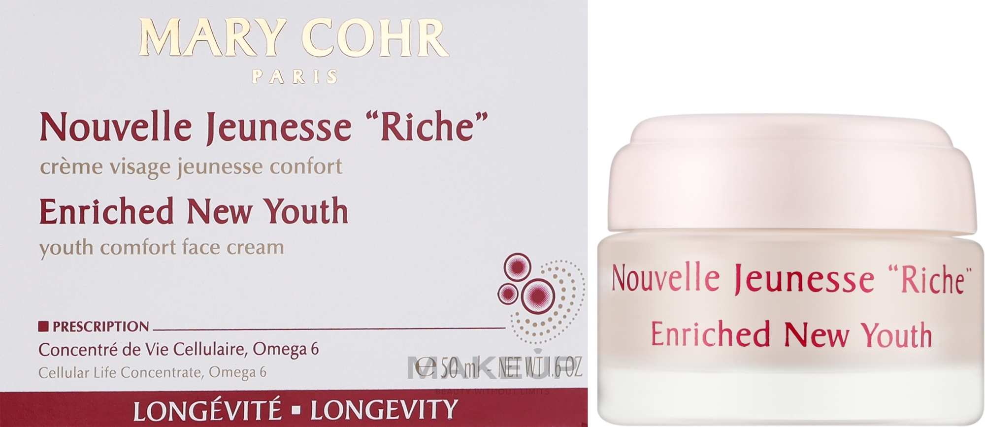 Крем для обличчя "Нова молодість" для сухої шкіри - Mary Cohr Nouvelle Jeunesse Riche — фото 50ml