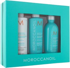 Парфумерія, косметика Набір - MoroccanOil Smoothing Hair Care (shm/250ml + cond/250ml + lot/300ml)