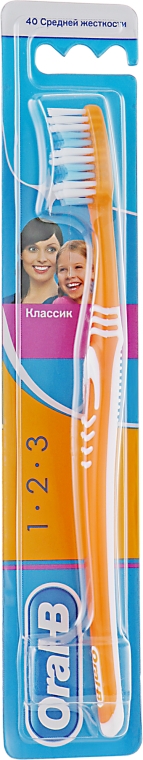 Зубная щетка, 40 средняя, оранжево-белая - Oral-B 3-Effect Classic — фото N1