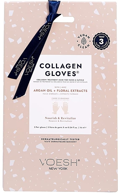 Догляд для рук, колагеновий - Voesh Collagen Gloves Trio Argan Oil & Floral Extract — фото N1
