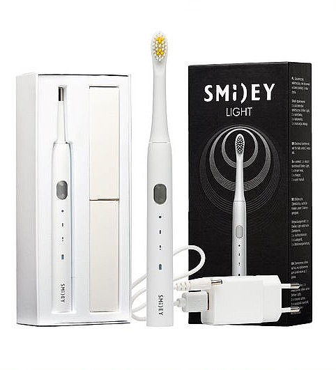 Електрична звукова зубна щітка, біла - Smiley Light — фото N1