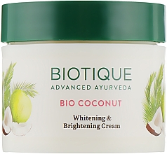 Відбілювальний живильний крем для обличчя - Biotique Coconut Whitening & Brightening Cream — фото N2