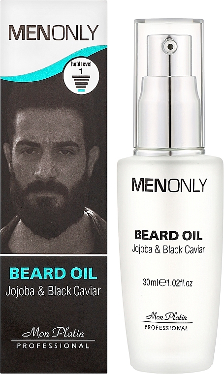 Олія для бороди та шкіри обличчя - Mon Platin DSM MenOnly Jojoba & Black Caviar Beard Oil — фото N2