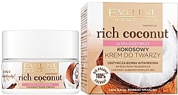 Ультраживильний крем для обличчя - Eveline Cosmetics Rich Coconut Face Cream — фото N1