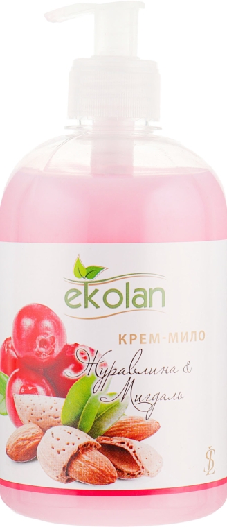 Крем-мыло "Клюква-миндаль" с дозатором - Ekolan