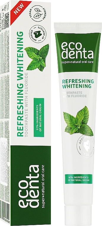 Освіжальна і відбілювальна зубна паста з м'ятою - Ecodenta Refreshing Whitening Toothpaste — фото N2