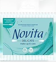 Парфумерія, косметика Палички ватні в поліетиленовому пакеті 100шт - Novita Delicate