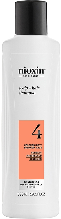 Шампунь для ухода за кожей головы и окрашенными волосами - Nioxin Pro Clinical System 4 Scalp + Hair Thickening Shampoo — фото N1