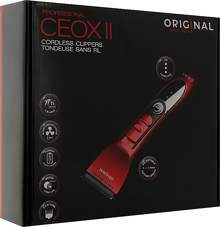 Триммер для стрижки, аккумуляторный красный - Original Best Buy CEOX2 Cordless — фото N3